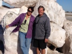 Geneva and Mike in front of salt crystals.